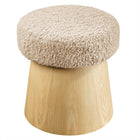 Modway Ketra Round Faux Shearling Ottoman Footstool
