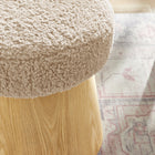 Modway Ketra Round Faux Shearling Ottoman Footstool
