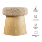 Modway Ketra Round Faux Shearling Ottoman Footstool