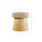 Modway Ketra Round Faux Shearling Ottoman Footstool