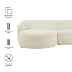 Modway Monica 2 Piece Left Facing Boucle Fabric Modular Sofa with Chaise