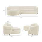 Modway Monica 2 Piece Left Facing Boucle Fabric Modular Sofa with Chaise