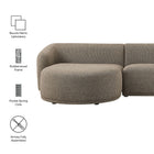 Modway Monica 2 Piece Left Facing Boucle Fabric Modular Sofa with Chaise