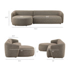 Modway Monica 2 Piece Left Facing Boucle Fabric Modular Sofa with Chaise