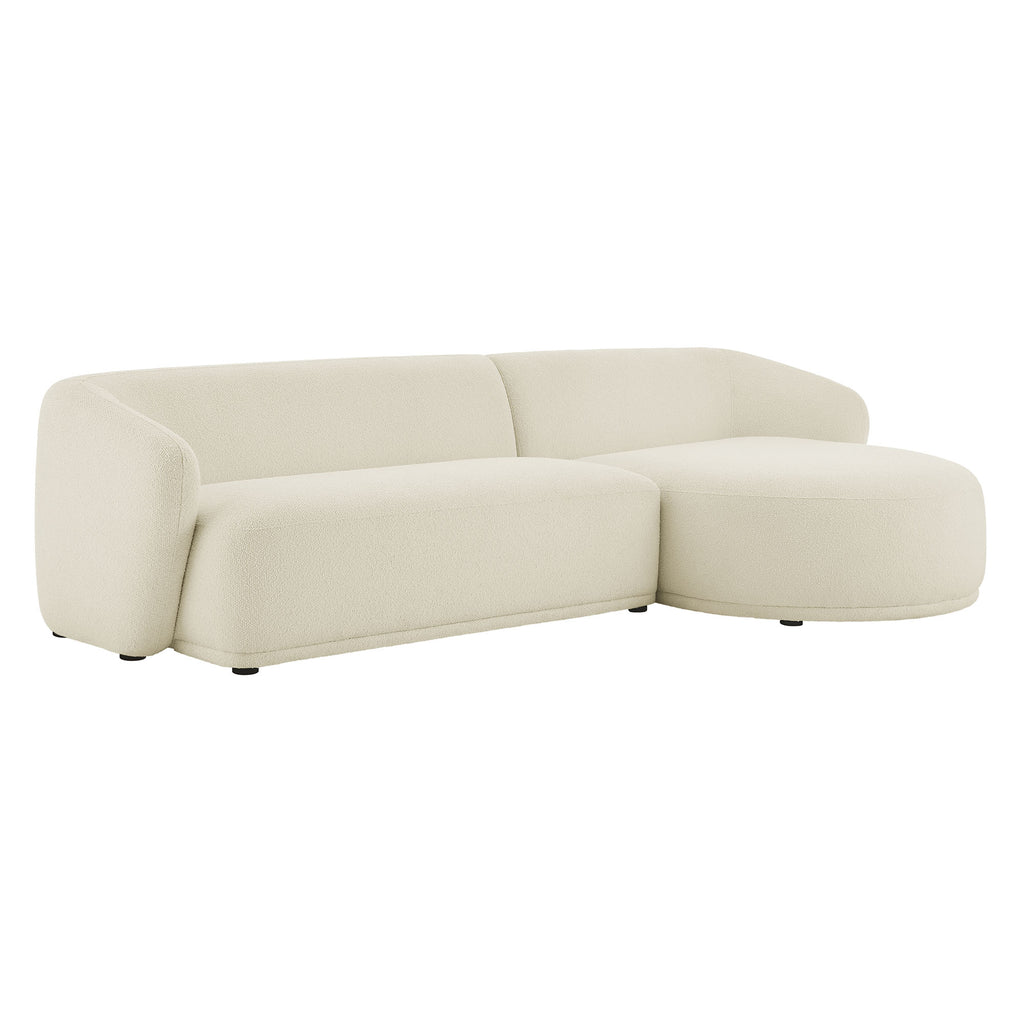 Modway Monica 2 Piece Right Facing Boucle Fabric Modular Sofa with Chaise