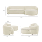 Modway Monica 2 Piece Right Facing Boucle Fabric Modular Sofa with Chaise