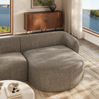 Modway Monica 2 Piece Right Facing Boucle Fabric Modular Sofa with Chaise