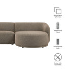 Modway Monica 2 Piece Right Facing Boucle Fabric Modular Sofa with Chaise