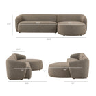 Modway Monica 2 Piece Right Facing Boucle Fabric Modular Sofa with Chaise