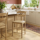 Modway Jax Oak Wood Counter Stool With Wavy Razor Back