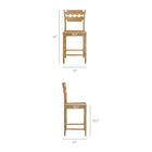 Modway Jax Oak Wood Counter Stool With Wavy Razor Back
