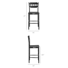 Modway Jax Oak Wood Bar Stool With Wavy Razor Back