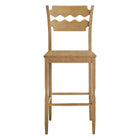 Modway Jax Oak Wood Bar Stool With Wavy Razor Back