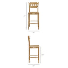 Modway Jax Oak Wood Bar Stool With Wavy Razor Back