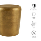Modway Ingot 16 Inch Brass Finish Round Side Table