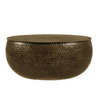 Modway Tobin 35 Inch Hammered Metal Round Drum Coffee Table