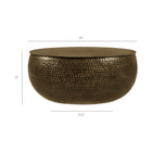 Modway Tobin 35 Inch Hammered Metal Round Drum Coffee Table