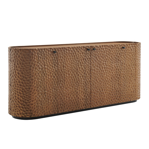Modway Aven 71.5 Inch Oval Chiseled Wood Sideboard Buffet Cabinet with Hammered Effect