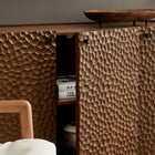 Modway Aven 71.5 Inch Oval Chiseled Wood Sideboard Buffet Cabinet with Hammered Effect