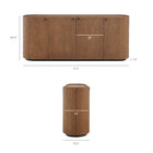 Modway Aven 71.5 Inch Oval Chiseled Wood Sideboard Buffet Cabinet with Hammered Effect