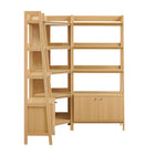 Modway Bixby 3 Piece Corner Bookshelf Set With Wide and Narrow Bookshelves