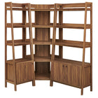 Modway Bixby 3 Piece Corner Bookshelf Set With Wide and Narrow Bookshelves