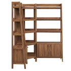 Modway Bixby 3 Piece Corner Bookshelf Set With Wide and Narrow Bookshelves
