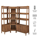 Modway Bixby 3 Piece Corner Bookshelf Set With Wide and Narrow Bookshelves