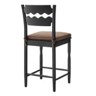 Modway Jax Oak Wood Counter Stool With Wavy Razor Back and Cushion