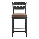 Modway Jax Oak Wood Counter Stool With Wavy Razor Back and Cushion