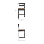 Modway Jax Oak Wood Counter Stool With Wavy Razor Back and Cushion