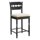 Modway Jax Oak Wood Counter Stool With Wavy Razor Back and Cushion