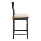 Modway Jax Oak Wood Counter Stool With Wavy Razor Back and Cushion