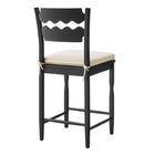 Modway Jax Oak Wood Counter Stool With Wavy Razor Back and Cushion