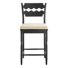 Modway Jax Oak Wood Counter Stool With Wavy Razor Back and Cushion