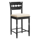 Modway Jax Oak Wood Counter Stool With Wavy Razor Back and Cushion