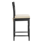 Modway Jax Oak Wood Counter Stool With Wavy Razor Back and Cushion