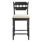 Modway Jax Oak Wood Counter Stool With Wavy Razor Back and Cushion