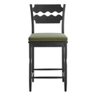 Modway Jax Oak Wood Counter Stool With Wavy Razor Back and Cushion