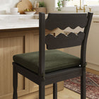 Modway Jax Oak Wood Counter Stool With Wavy Razor Back and Cushion