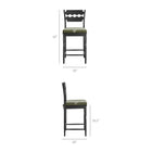 Modway Jax Oak Wood Counter Stool With Wavy Razor Back and Cushion