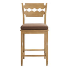 Modway Jax Oak Wood Counter Stool With Wavy Razor Back and Cushion