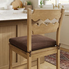 Modway Jax Oak Wood Counter Stool With Wavy Razor Back and Cushion