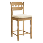 Modway Jax Oak Wood Counter Stool With Wavy Razor Back and Cushion