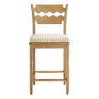Modway Jax Oak Wood Counter Stool With Wavy Razor Back and Cushion