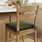 Modway Jax Oak Wood Counter Stool With Wavy Razor Back and Cushion