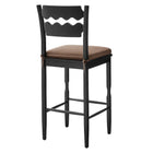 Modway Jax Oak Wood Bar Stool With Wavy Razor Back and Cushion