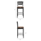 Modway Jax Oak Wood Bar Stool With Wavy Razor Back and Cushion