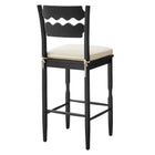 Modway Jax Oak Wood Bar Stool With Wavy Razor Back and Cushion
