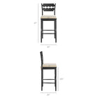 Modway Jax Oak Wood Bar Stool With Wavy Razor Back and Cushion
